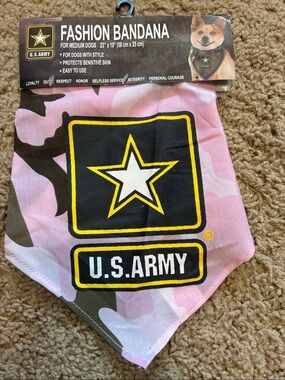 U.S. Army Pink Camouflage Dog Bandana with Star Emblem